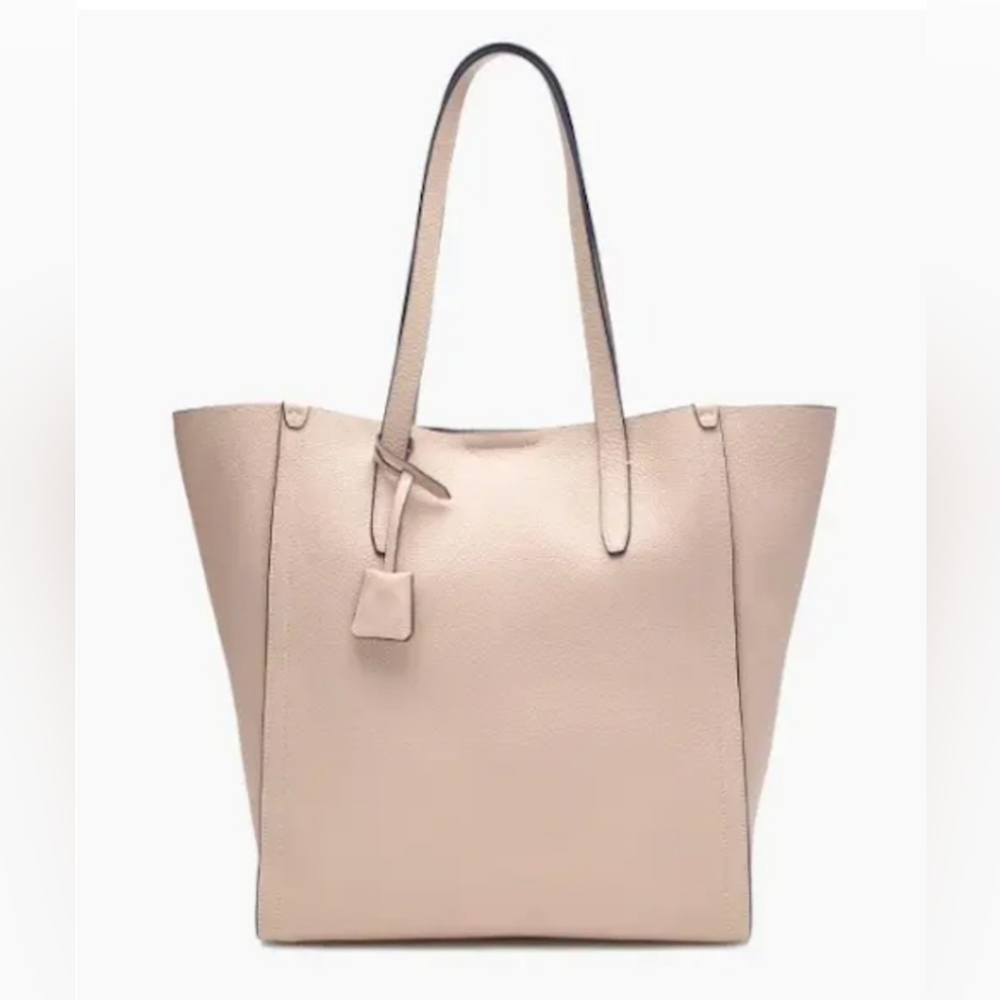 J.CREW Signet Italian Leather Shoulder Tote Bag Carryall Blossom Blush